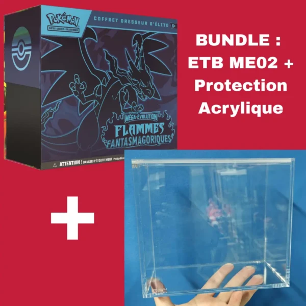 Bundle Pokémon JCC - Flammes Fantasmagoriques ETB ME02 + Protection Acrylique (9 Boosters) [FR] 2