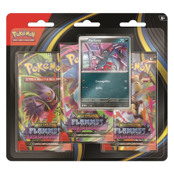 Pokémon JCC - Flammes Fantasmagoriques - Tripack aléatoire (3 Boosters) [FR]